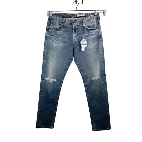 adriano goldschmied tellis jeans men blue modern slim preppy 36x33